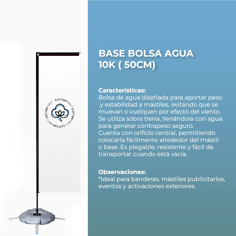 Base Bolsa Agua 10K ( 50cm)