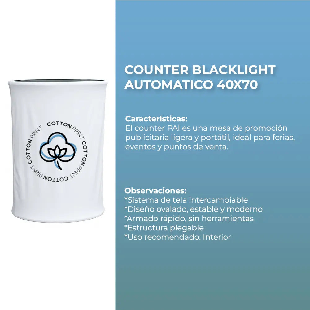 Counter Blacklight Automatico 40X70