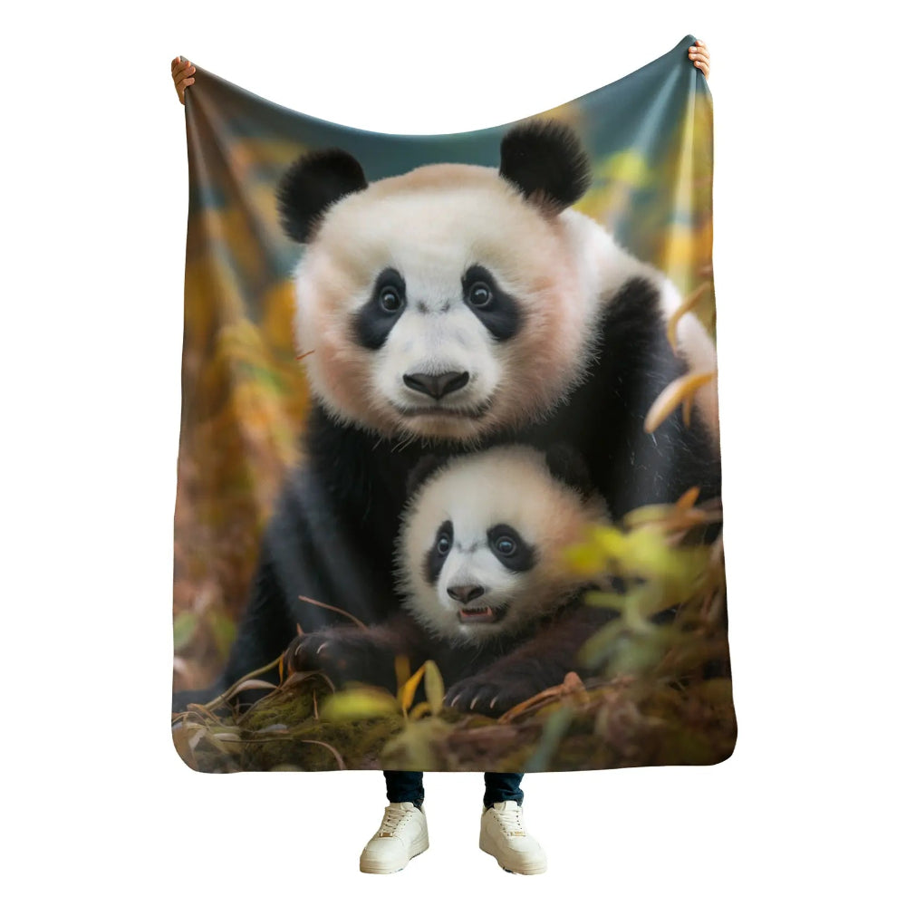 manta sherpa estampada panda