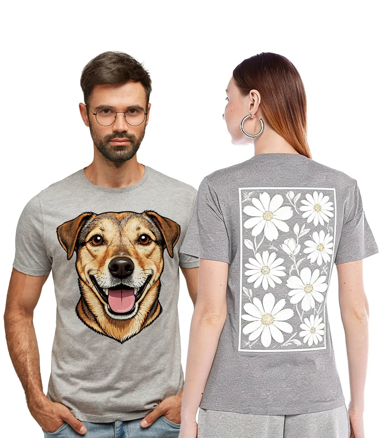 Polera Unisex Gris Melange de Algodón